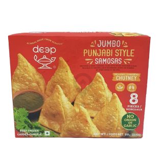 Deep frozen jumbo Punjabi style samosas with chutney~8 pieces 648g