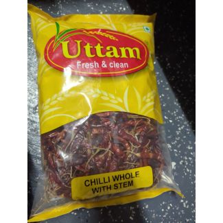 Uttam chilli whole with stem 500g