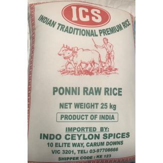 ICS Ponni Raw Rice 25kg