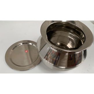 Stainless Steel Pongal Bowl With Lid 2ltr