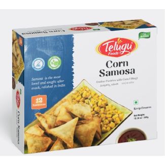 Telugu Foods Frozen Corn Samosa 300g ~ 12 pieces 