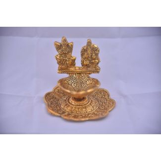 Metal Laxmi Ganesha Pan Diya