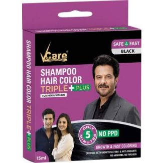 Vcare Shampoo Hair Colour Triple Plus Black 25Ml