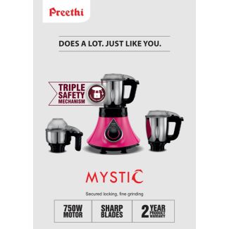 Preethi Mystic 750W - 3 Jar - Australian Safety Plug