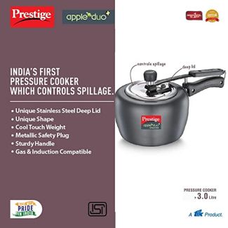 Prestige Apple Duo Plus Hard Anodised Pressure Cooker 3 L