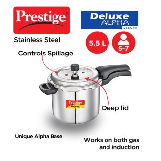 Prestige Stainless Steel 5.5lt - Delux Alpha Pressure Cooker