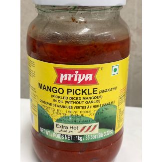 Priya Mango Pickle(avakaya) Extra Hot 1kg(with out garlic)