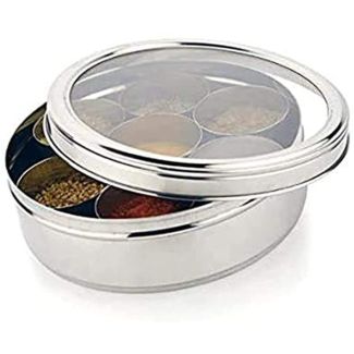 Stainless Steel Masala Dabbi (Box) With See Through Lid