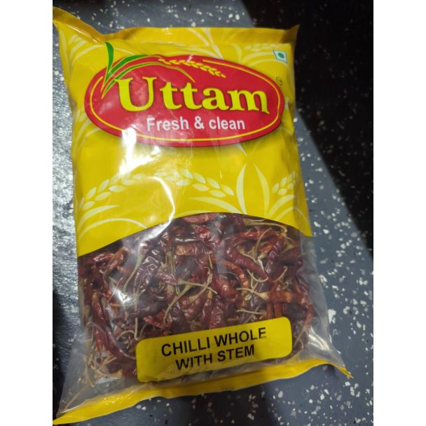 Uttam chilli whole with stem 500g