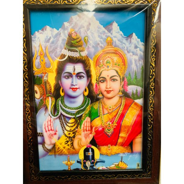Lord shiva Parvathi Photo Frame - Medium Size(11*9 inches)