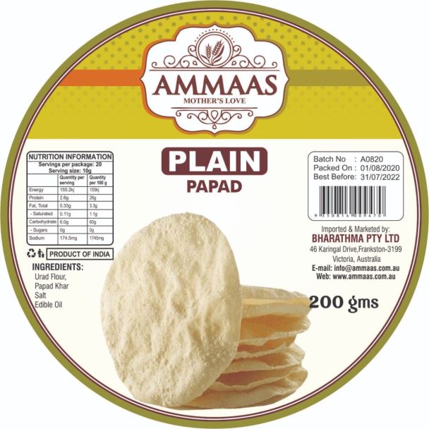 Ammaas Plain Papad 200g
