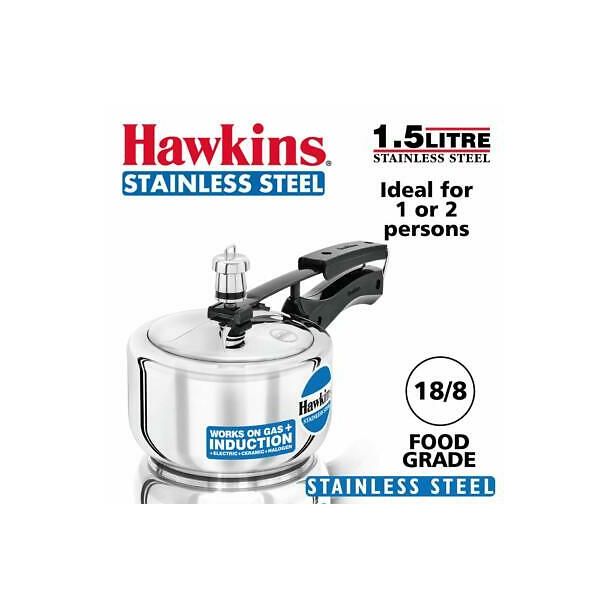 Hawkins Stainless Steel Pressure Cooker 1.5ltr