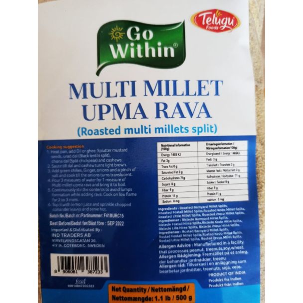 Telugu Foods MultiMillet Upma Rava 500g