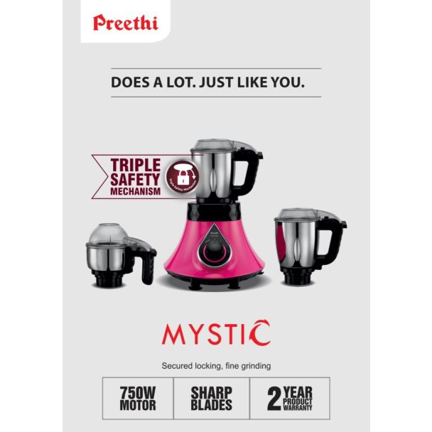 Preethi Mystic 750W - 3 Jar - Australian Safety Plug