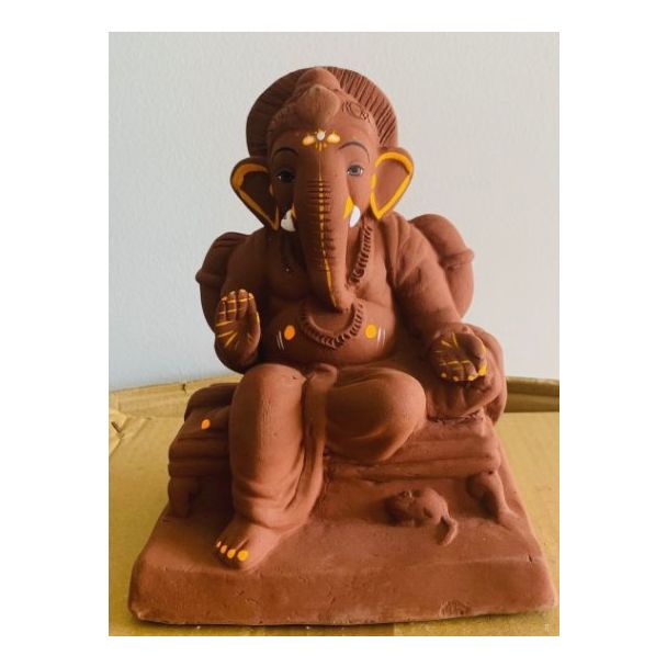 Natural red soil eco friendly light weight Ganesha 8 inch-Ganesh