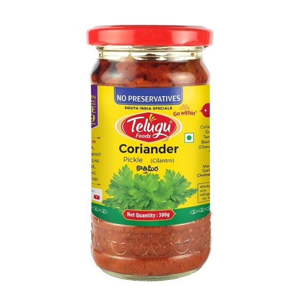 Telugu Foods Coriander Pickle 300g